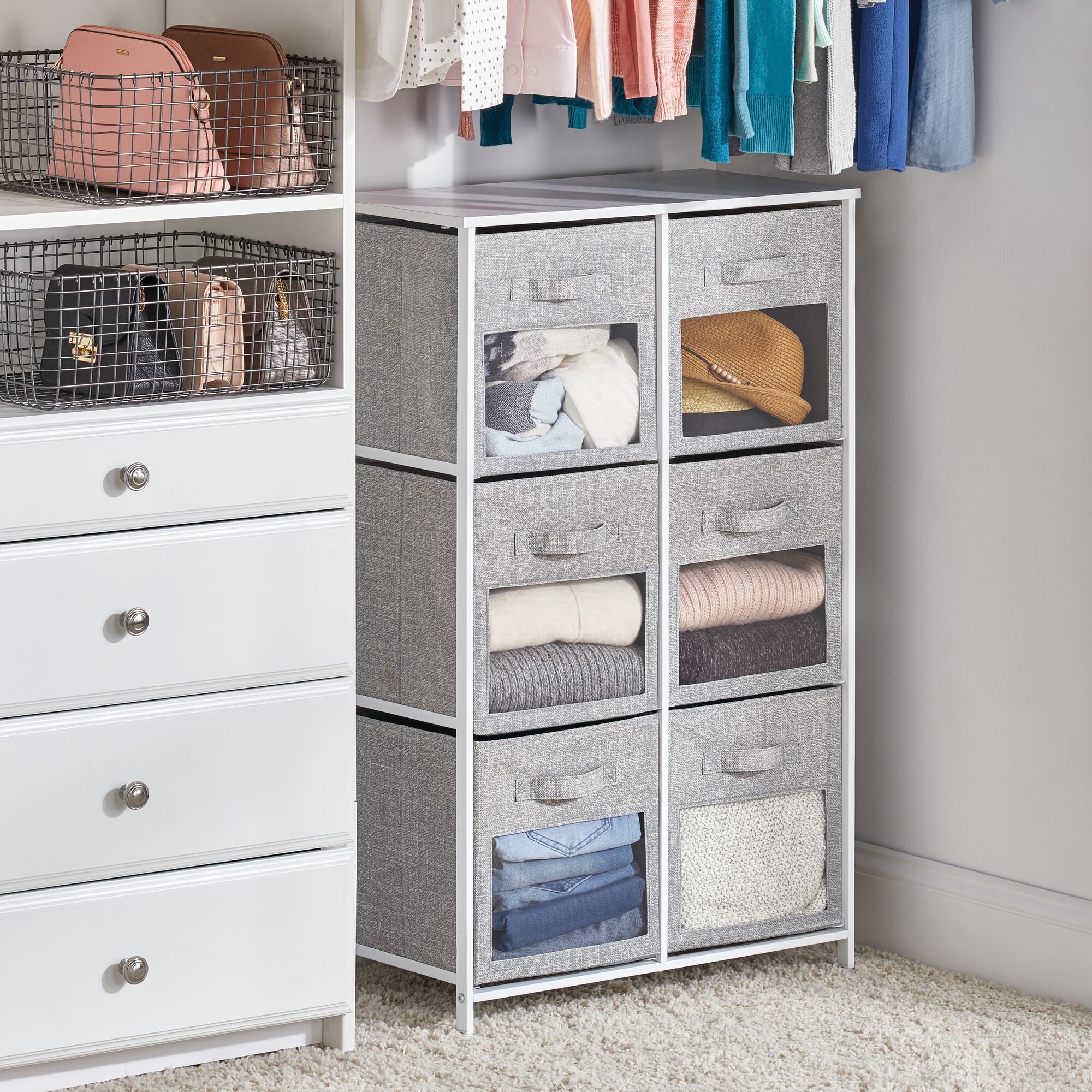 Organizer Unit for Bedroom Sturdy Steel Frame mDesign Vertical Furniture Storage Tower Gray Entryway Clear Front Windows Closets Hallway 4 Drawers Easy Pull Fabric Bins Organizer Unit for Bedroom Sturdy Steel Frame mDesign Vertical Furniture Storage Tower Gray Entryway Clear Front Windows Closets Hallway 4 Drawers Easy Pull Fabric Bins